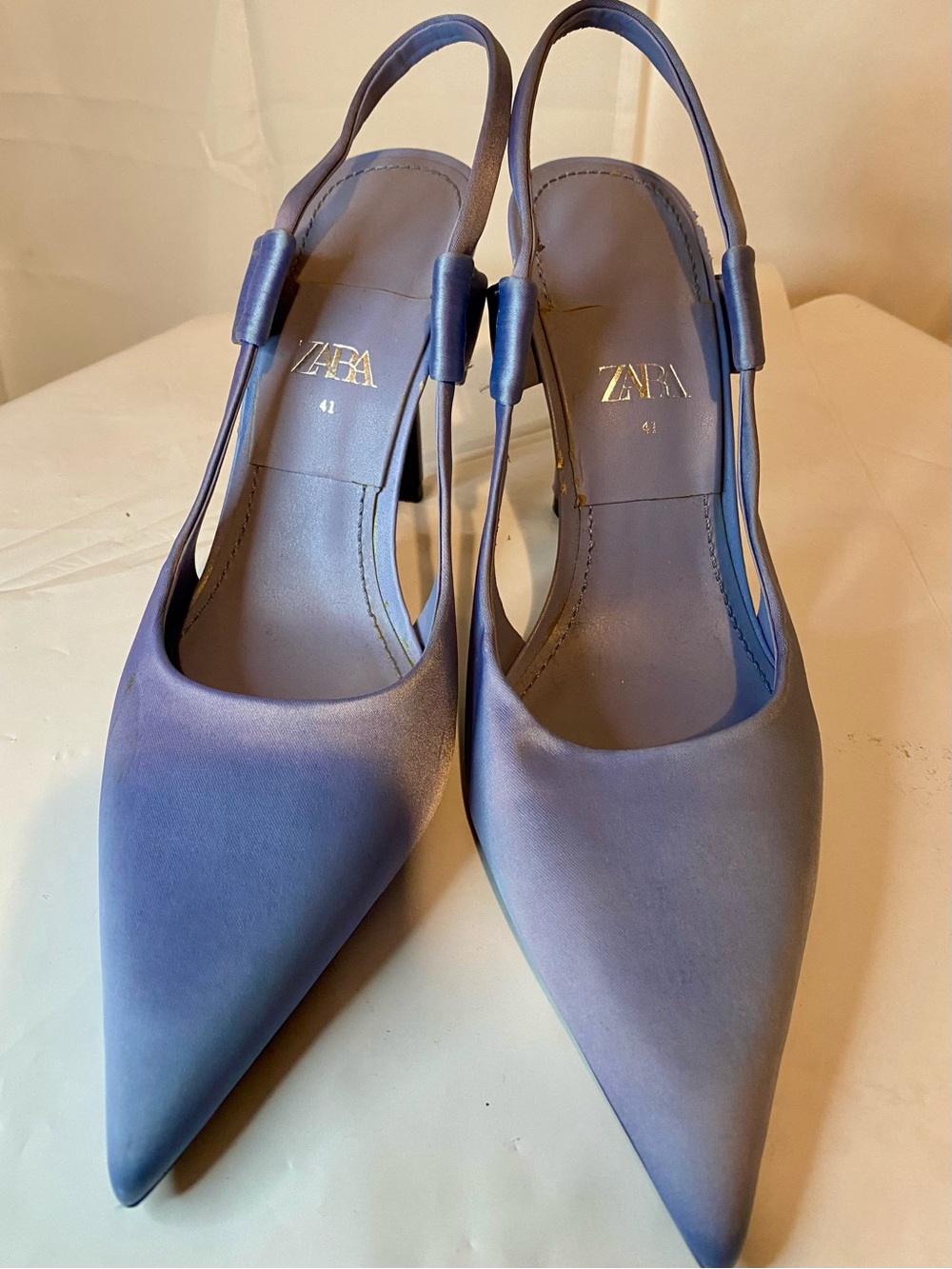 Zara Periwinkle Blue Pointed Slingback 3”Heels